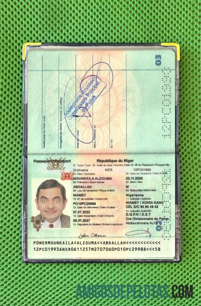 Passaporte da República do Níger 2022 Presente Photolook modelo